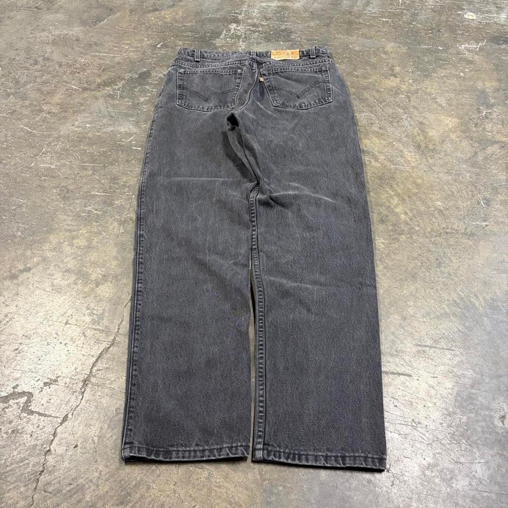 Vintage Levis 540 Relaxed Fit Black Jeans Mens 34x31 Made in USA Orange Tab